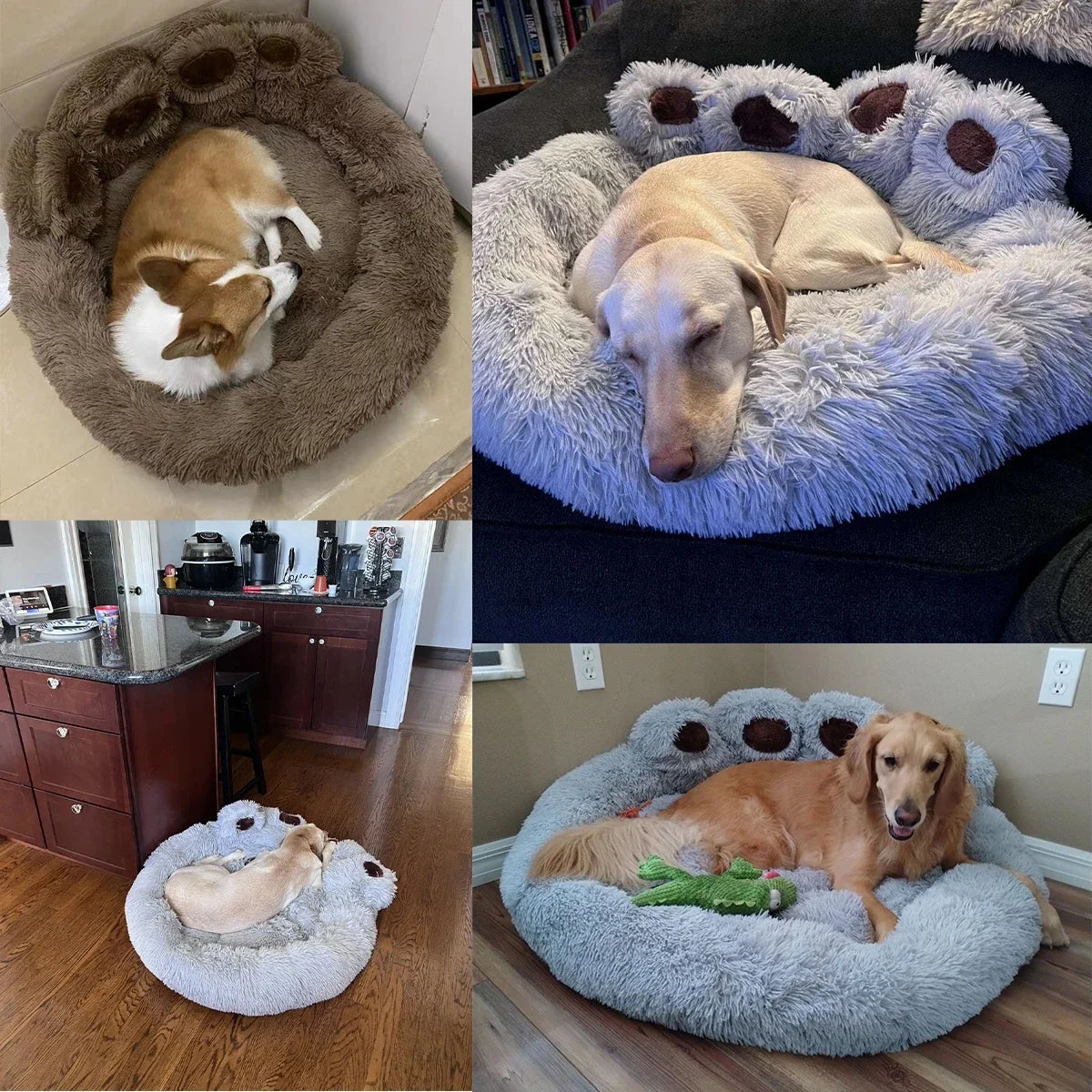 Fluffy Dog Bed Winter Plush Kennel