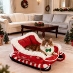 Christmas Sleigh Bed  Removable Washable Plush Pet