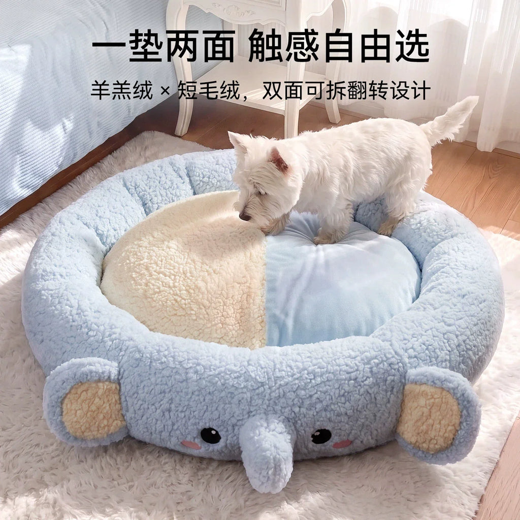 Indoor Dog House Soft Pet Sleeping Bed Warm Cat Kennel Non-Slip Mat for Kitten Puppy Winter Pet Mat