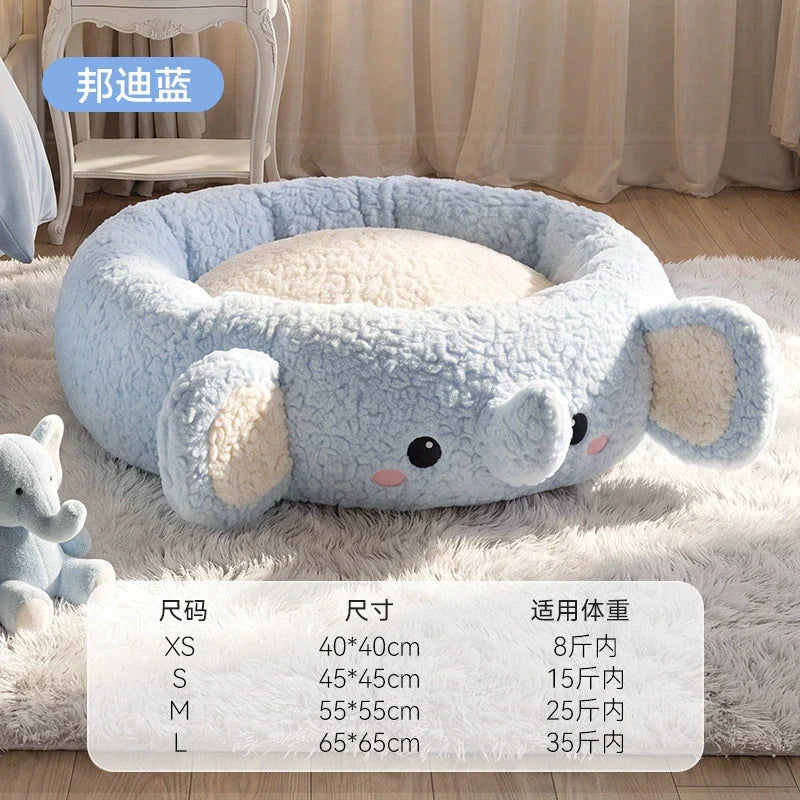 Indoor Dog House Soft Pet Sleeping Bed Warm Cat Kennel Non-Slip Mat for Kitten Puppy Winter Pet Mat