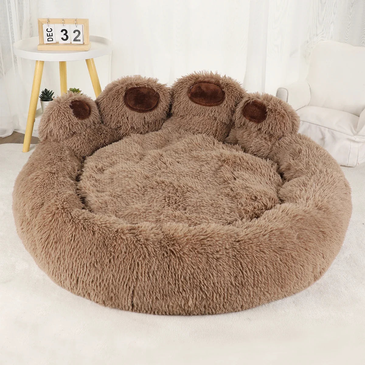 Fluffy Dog Bed Winter Plush Kennel