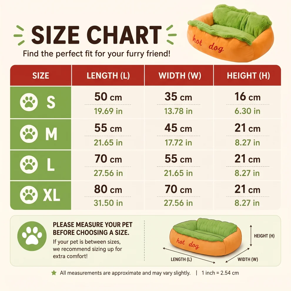 Cute Hot Dog Pet Bed
